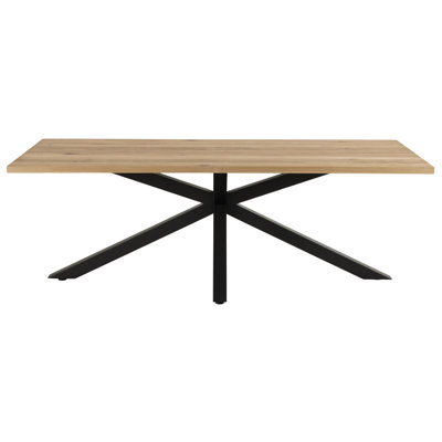 Leilani Oak Metal Base Dining Table