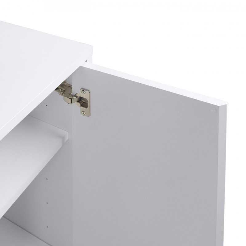 Bureau d'écriture Prado, Blanc pur / acier blanc