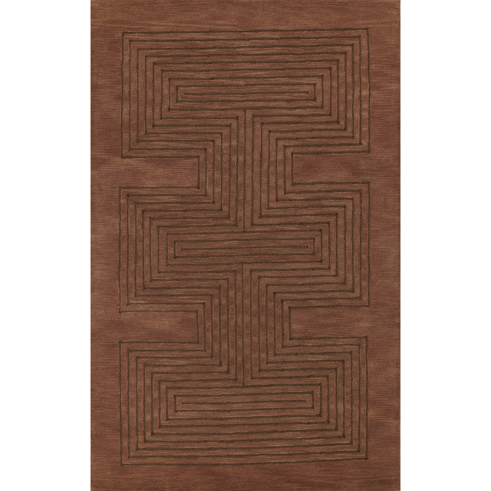 Orlie Hand Tufted Wool Brown Rug, Rectangle 3'6" x 5'6", Brown