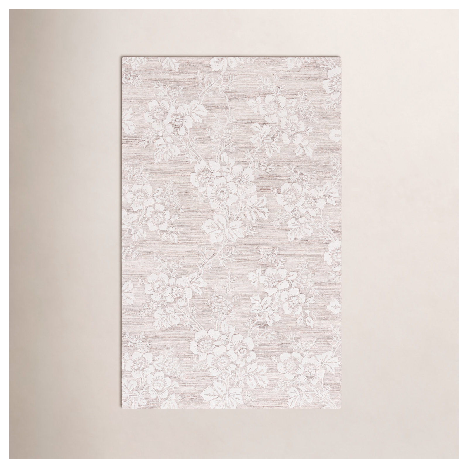 Phillie Hand Tufted Wool, Viscose Floral Rug, Rectangle 3' x 5'
