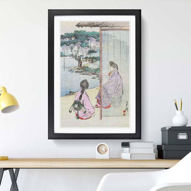 View of the Wisteria Tree - Framed Print, 36cm H x 27cm W x 2cm D, Black Framed