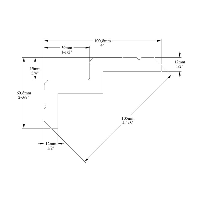 3-7/8 in x 2-3/8 in x 78-3/4 in Primed White Plain Polyurethane Crown Moulding