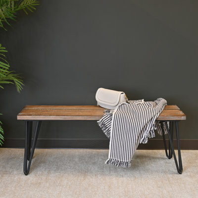 Aryven Industrial Wood Dining Bench