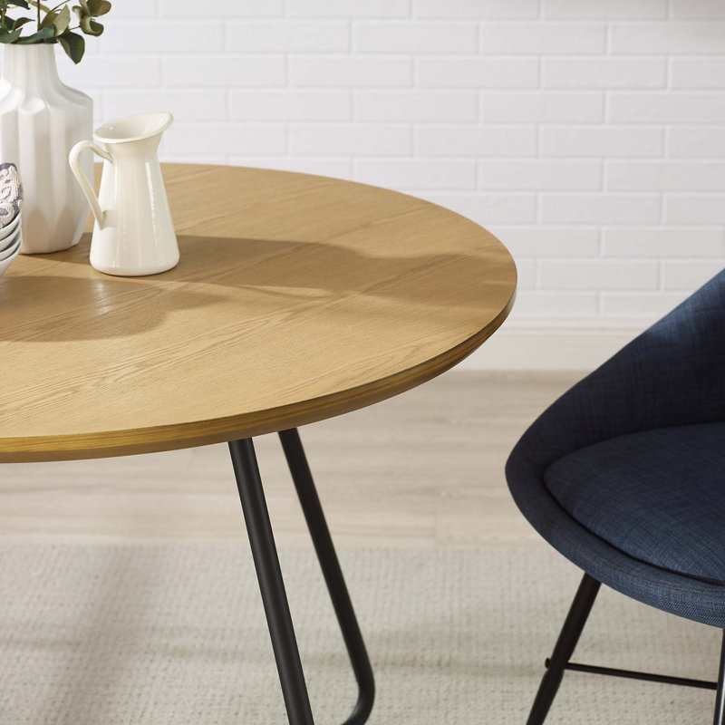 Perryville Modern Curved X-Base Round Dining Table