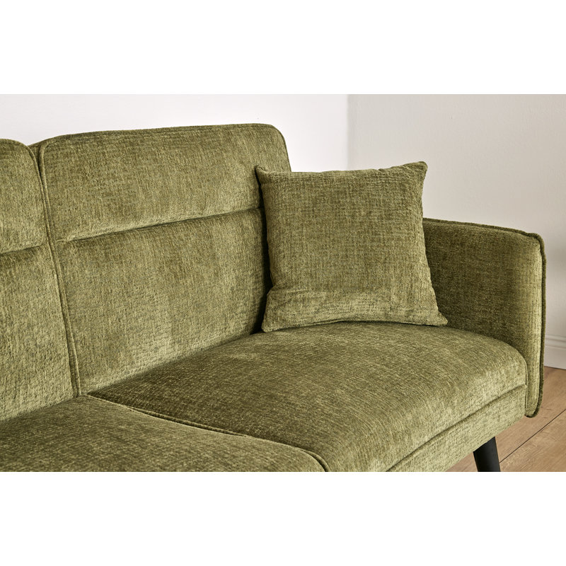 Shiflet 2 Seater Clic Clac Sofa Bed, Green Chenille