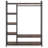 47.24" Rustic Brown Free-Standing Closet Organizer With 6 Storage Shelves And Hanging Bar