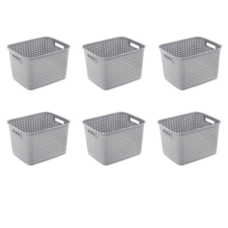 Grand panier tissé, bac de rangement décoratif, rangement pour salle de bain ou salle de classe Sterilite