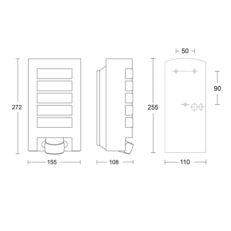 Outdoor Wall Light L 12 S with Motion Sensor E27 Aluminium, Anthracite