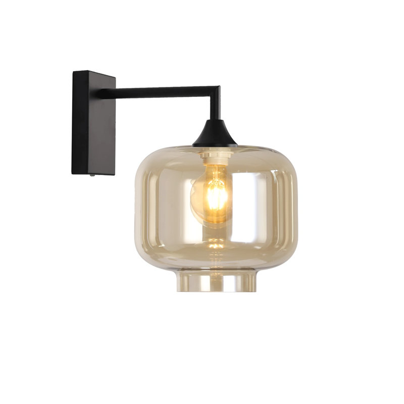 Bocana Armed Sconce, Amber, Black