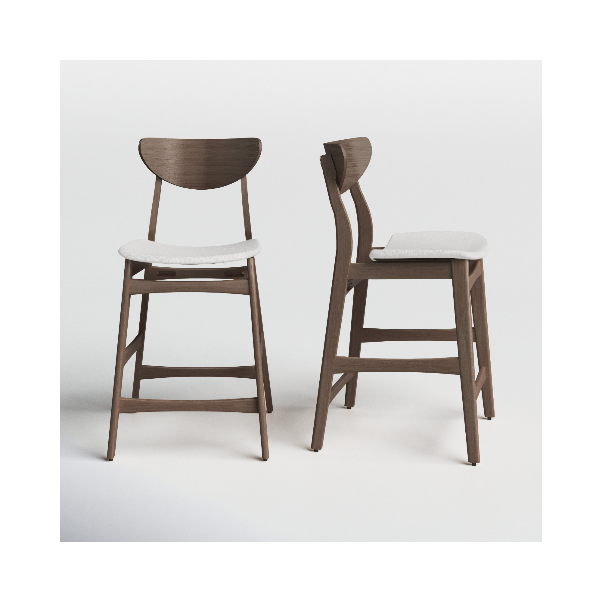 Fitz 24" Counter Stool, Light Beige, Walnut