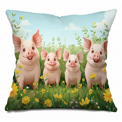 Coussin en coton réversible