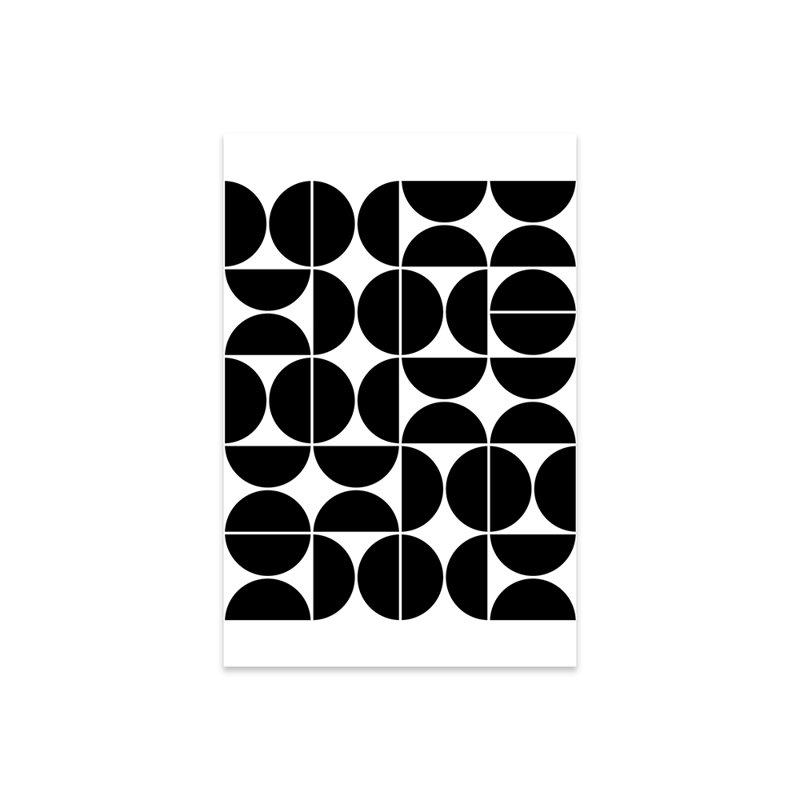 Mid Mid Modern Geometric IV Black par The Old Art Studio - impression non encadrée, H 24 po x l 16 po x P 0,25 po