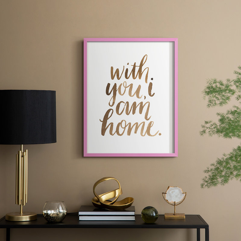 «L Love You I», reproduction encadrée - bois massif, H 11 po x l 9 po, Rose