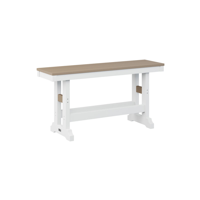 Banc de comptoir classique de style berlinois en bois de berger avec base blanche 44 po Berlin Gardens, Bois patiné / blanc