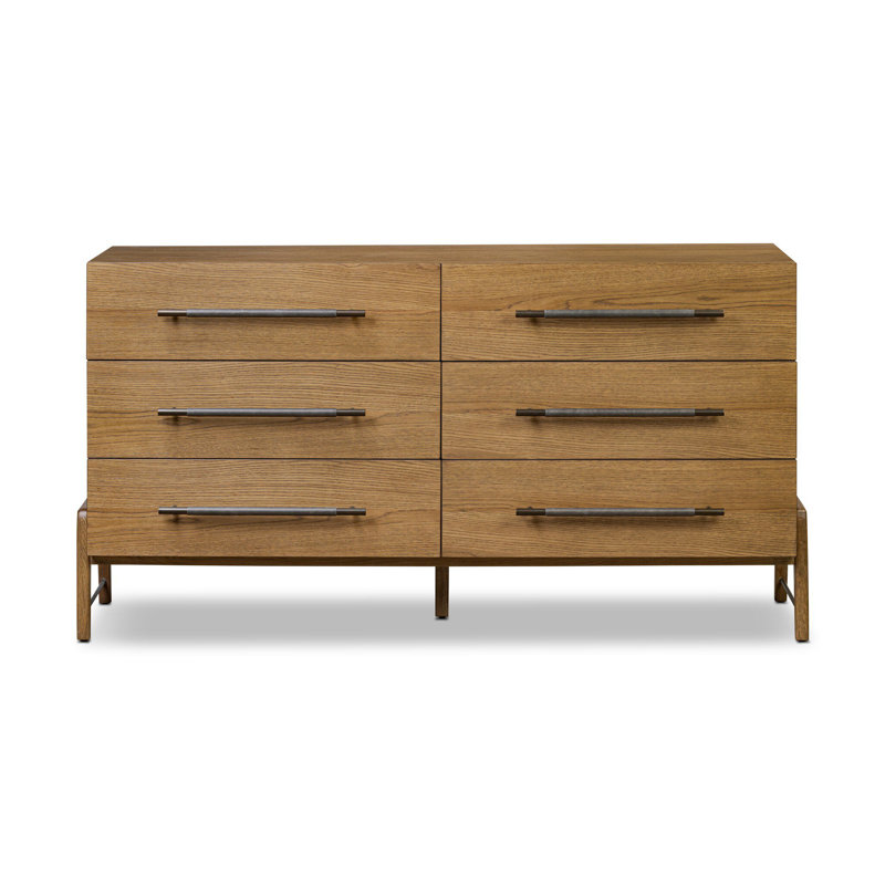 Rosedale 6 Drawer Dresser-Yucca Oak, Amber Oak