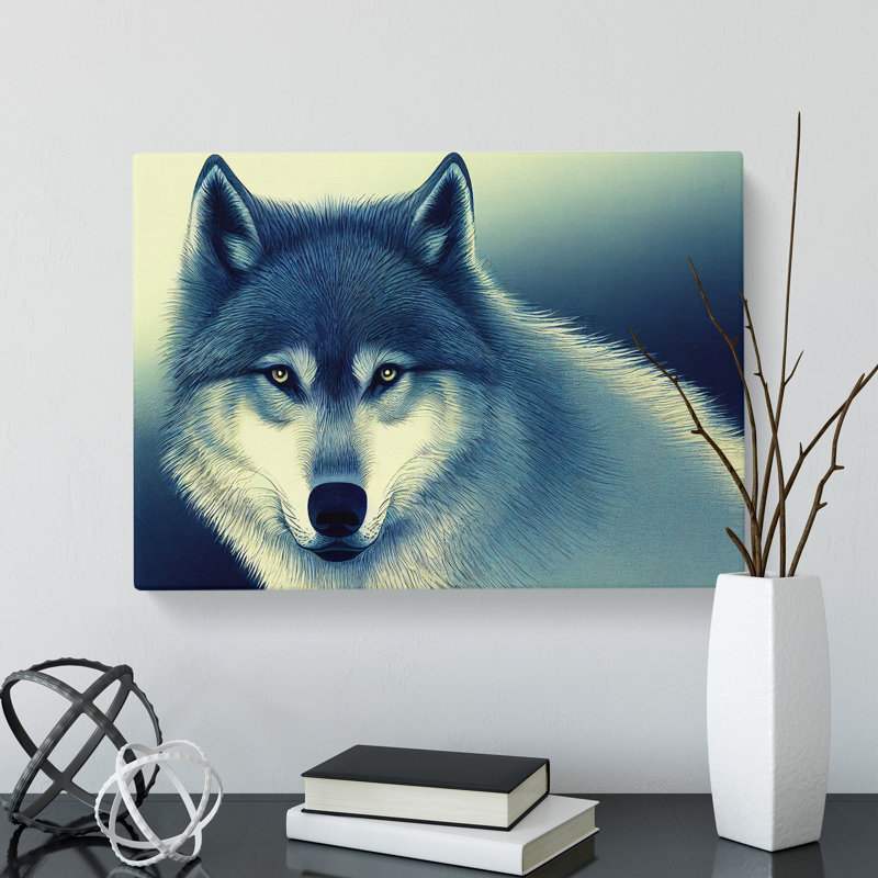 Alluring Wolf - Wrapped Canvas Painting, 35cm H x 50cm W x 3cm D