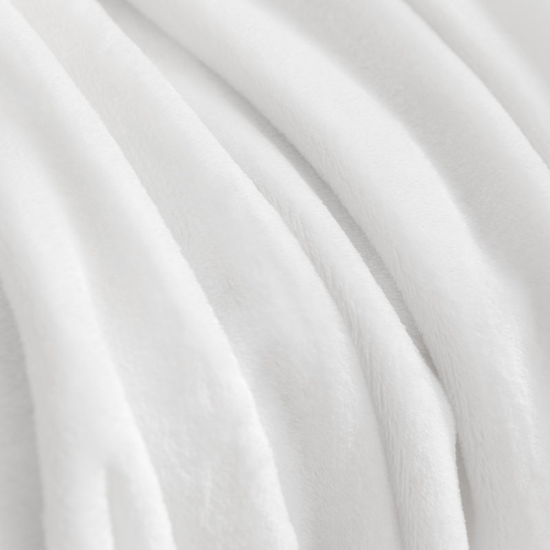 Couverture en molleton ultra douce réversible toutes saisons, Blanc, Simple/Simple TG
