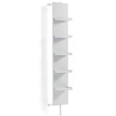 SlayStation 6 Tier Shelves Organizer with Stunning Display, Natalie Mirrored Back Panel Hokku Designs Color: White