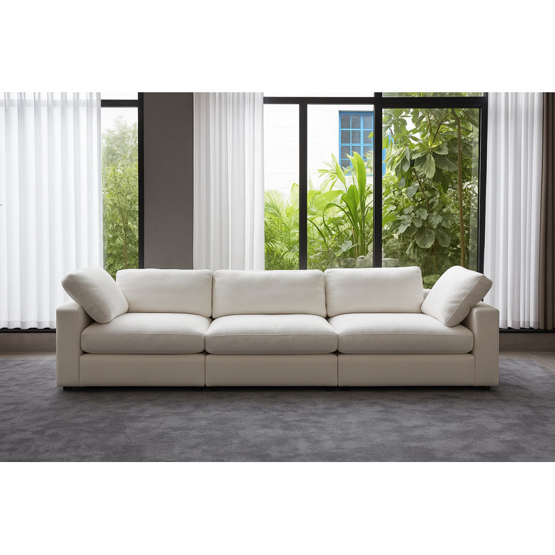 Canapé modulaire 133,75 po à accoudoirs modulaires avec coussins réversibles