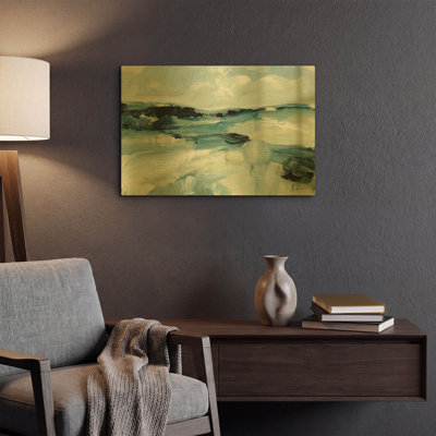 «Windswept Landscape» par Katrina Pete, art mural en métal doré, 24 po x 16 po