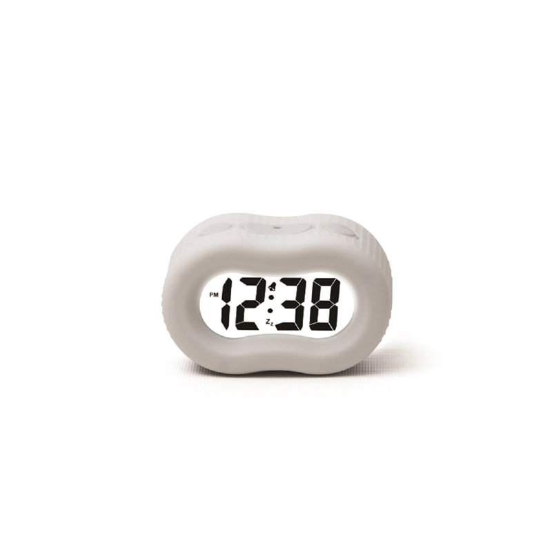 Digital Quartz Movement / Crystal Tabletop Clock with Alarm, White