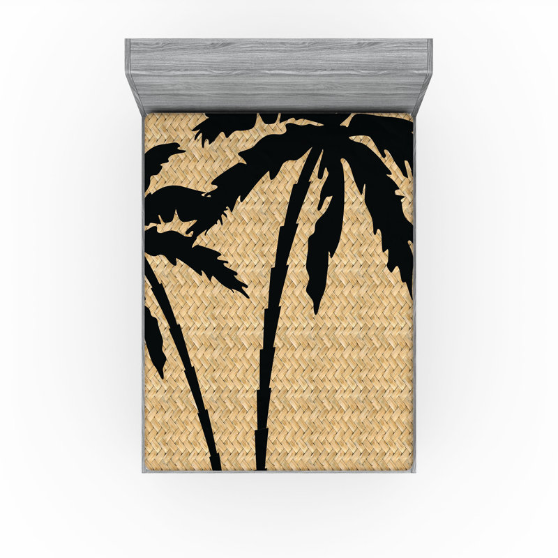 Drap-housse Ambesonne, paquet de 2, Brun pâle / bois noir / déclin, Drap-housse grand