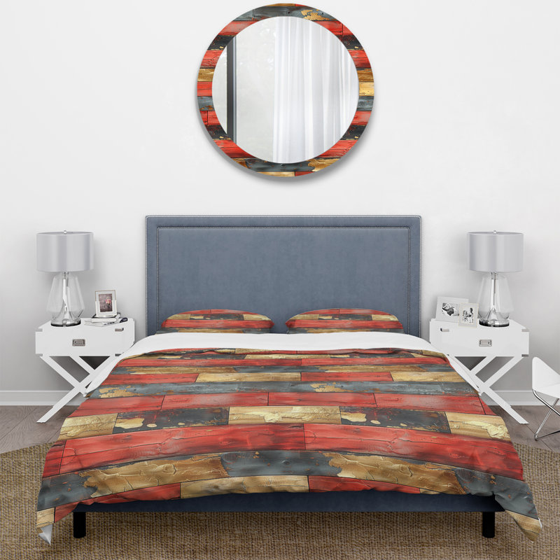 Ensemble de housse de couette Country, Housse de couette pour grand lit + 2 taies décora
