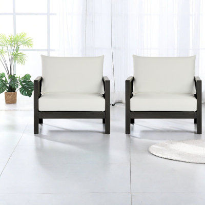 Comfort Patio Lounge Chairs, Acacia Wood Modern Set For Patio Deck