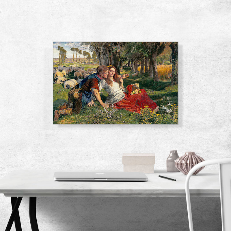 Le berger d'Hirelage, 1851 par William Holman Hunt, reproduction d'art sur toile tendue, H 18 po x l 26 po x P 1,5 po