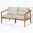 Acacia Wood Outdoor Loveseat with Cushions