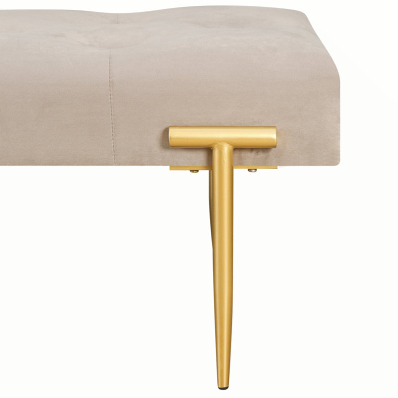 Banc rembourré en velours Dumisani