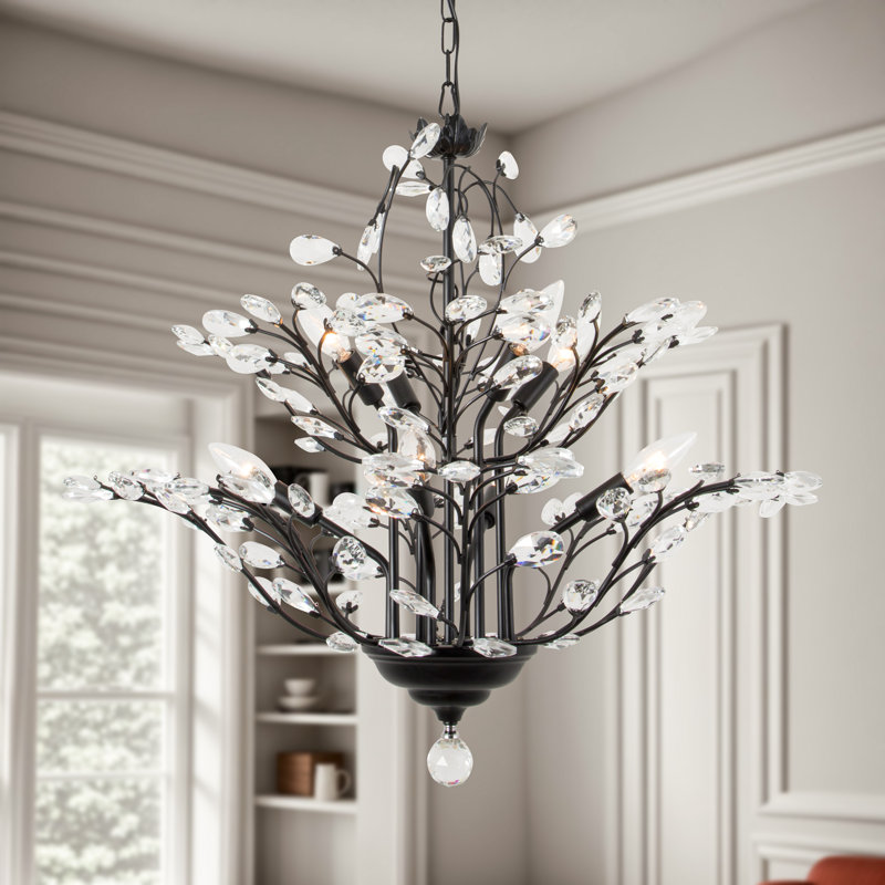 Grinstead 8-Light Dimmable Empire Chandelier, Matte Black