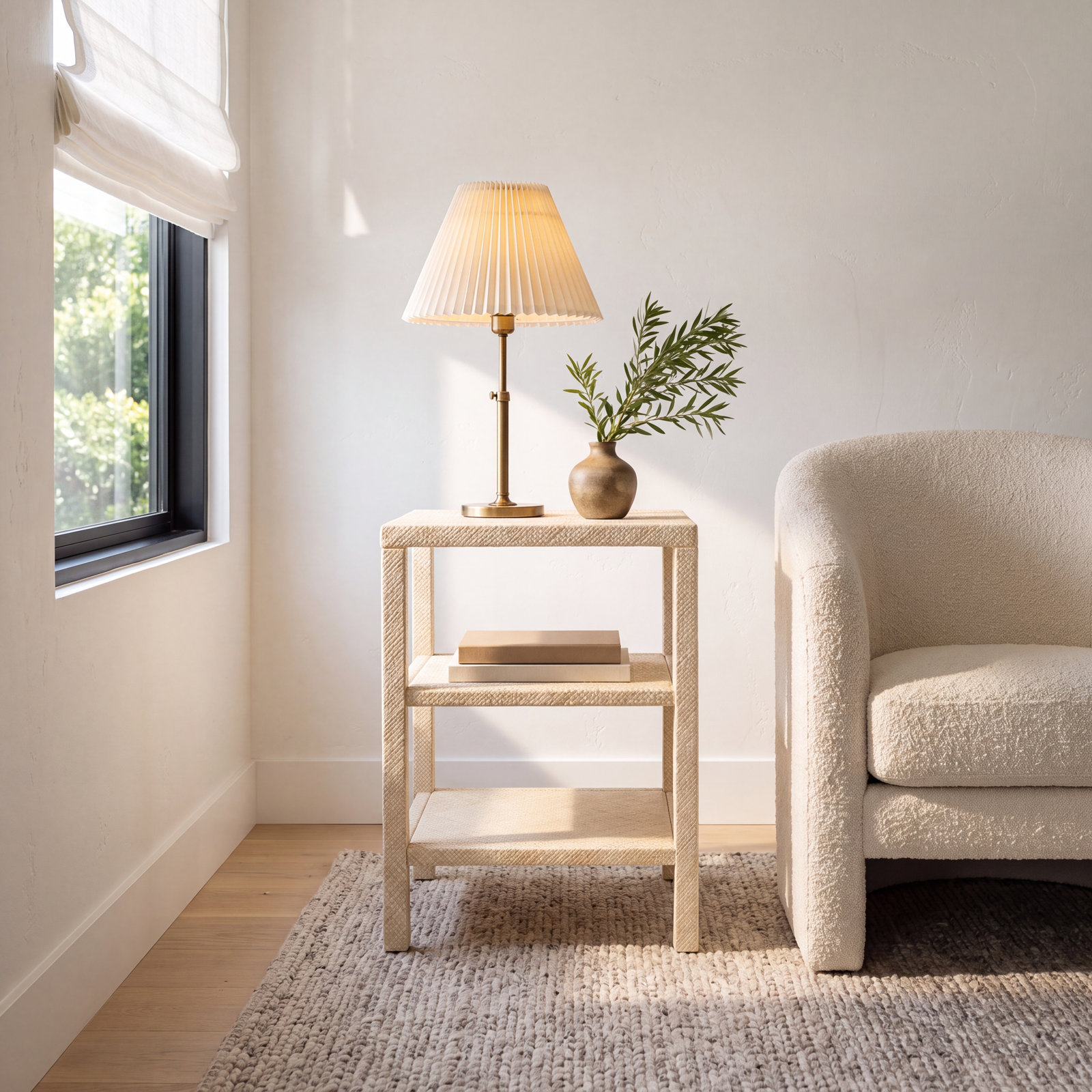 Elvina End Table, Light Natural