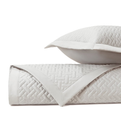 Basketweave Quilted Sateen Coverlet Set