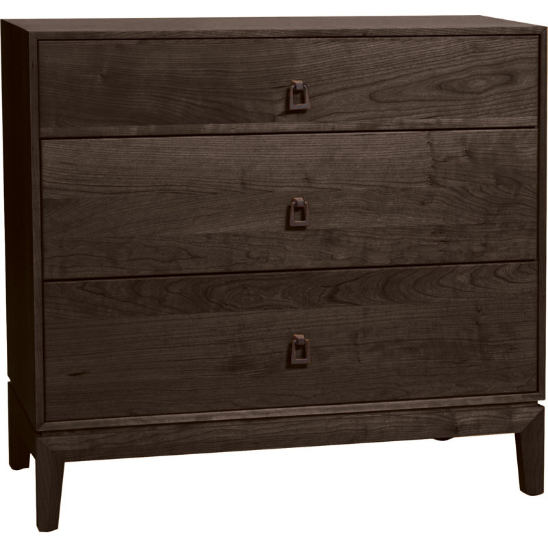 Mansfield 3 - Drawer Solid Wood Dresser, Smoke Cherry