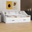 Lit de jour simple en bois avec bibliothèques de rangement, tiroirs, lit gigogne et conception de chargement USB-1683275097