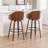 Mahtab Modern Set Of 2 Swivel Bar Stools With PU Upholstery And Wood Legs-963480642-963480643