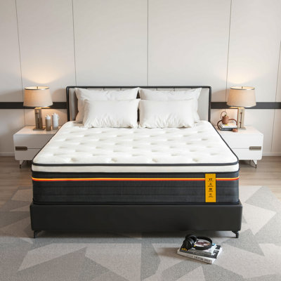 Queen Mattress 12 Inch Pocket Coil Hybrid Mattress, Medium-Firm Feel, Mattress in a Box with CertiPUR-US Certified