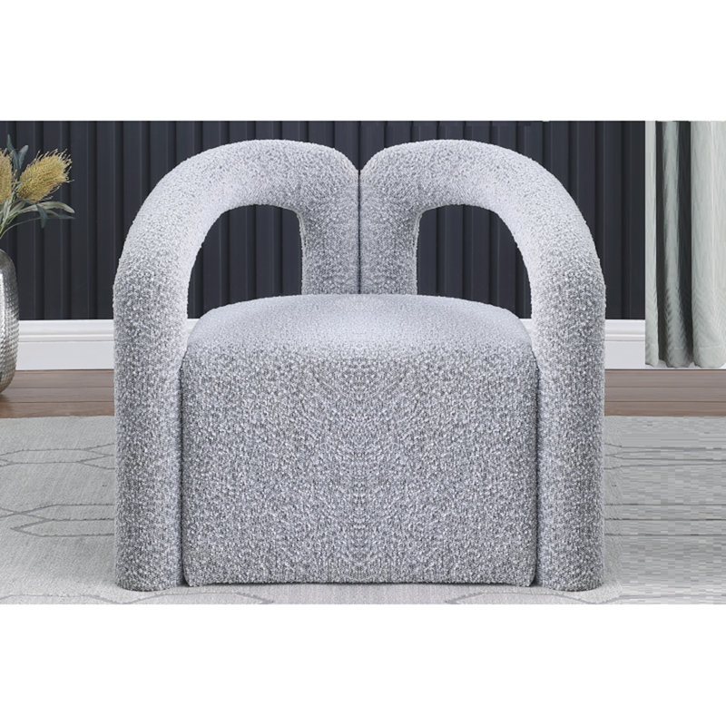 Chaise d'appoint moderne / contemporaine en tissu Boucle, Gris