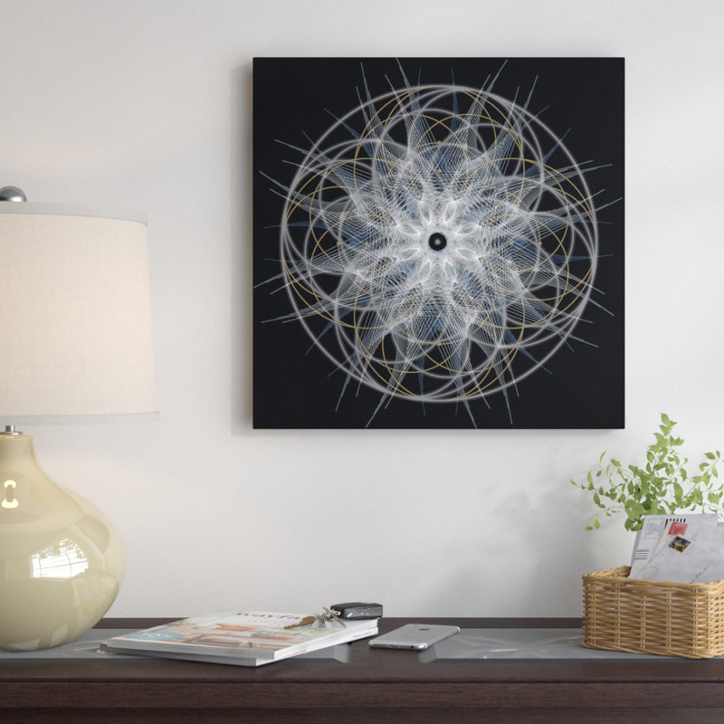«Positif énergie I», impression sur toile tendue, H 18 po x l 18 po x P 1,5 po, Toile encadrée noire, Pas de tapis