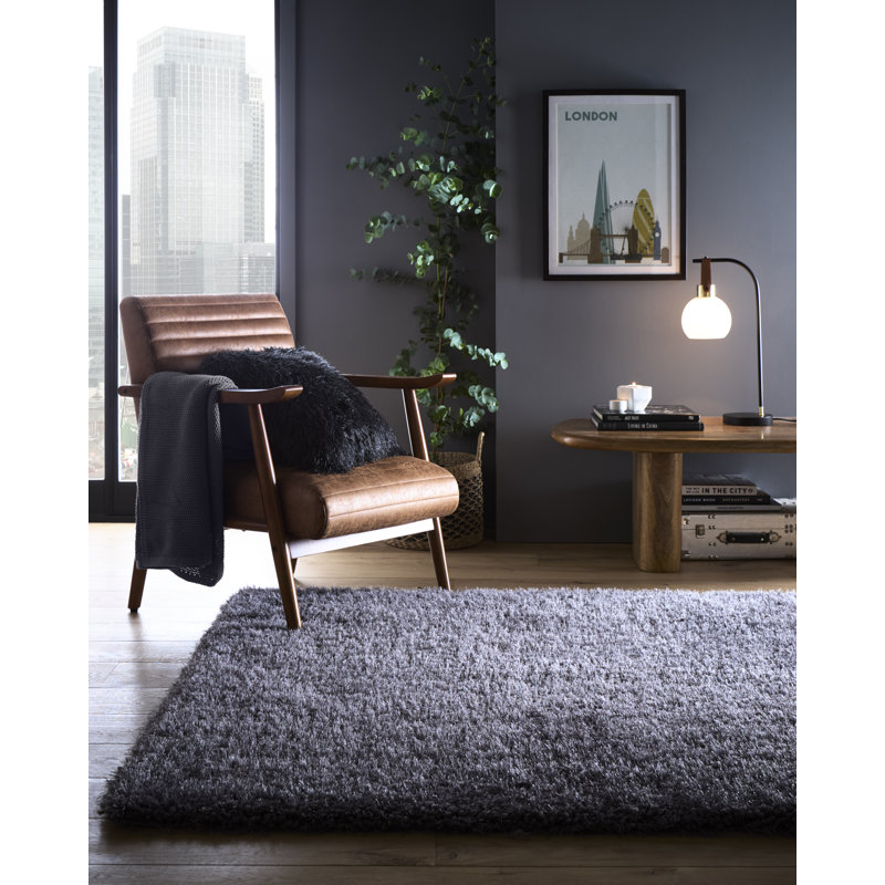Coopers New Grey Shaggy Rug, Rectangle 110 x 160cm