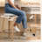 26 '' Swivel Upholstered Round Counter Stool With Bentwood Frame-1033458523