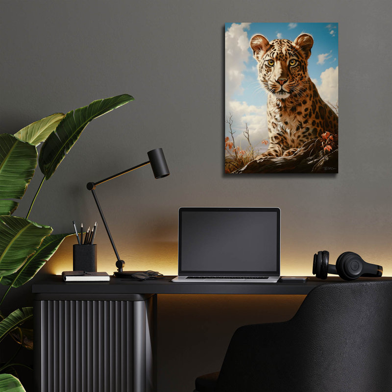 «Baby Leopard» par Momart, art mural acrylique, H 16 po x l 12 po x P 0,13 po