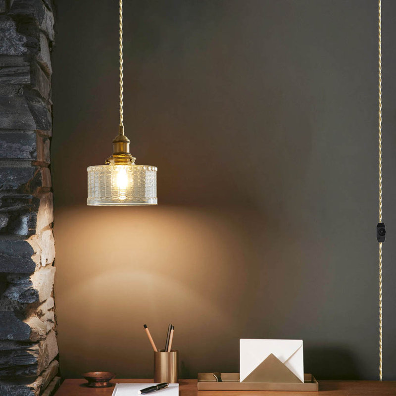 Luminaire suspendu en laiton 1 lumière