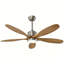 Ventilateur de plafond de 52 po en bois massif, fini nickel satiné, 5 pales, avec télécommande-440157202
