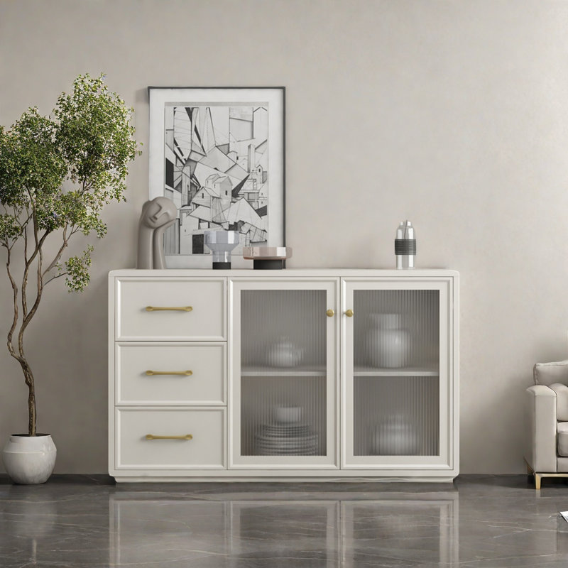 Floor-standing storage cabinet in the living room, 31.5" H x 47.24" W x 15.75" D