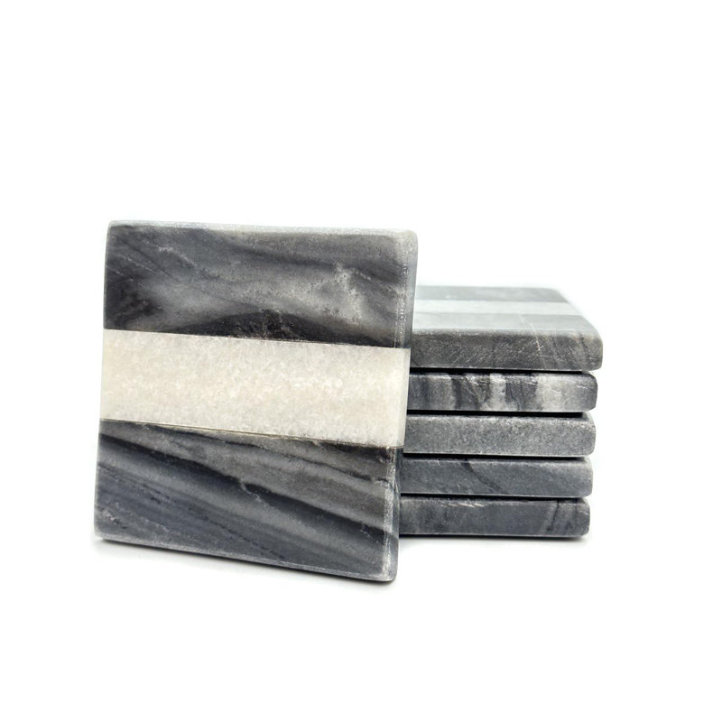 Marble Square 6 Piece Coaster Set
