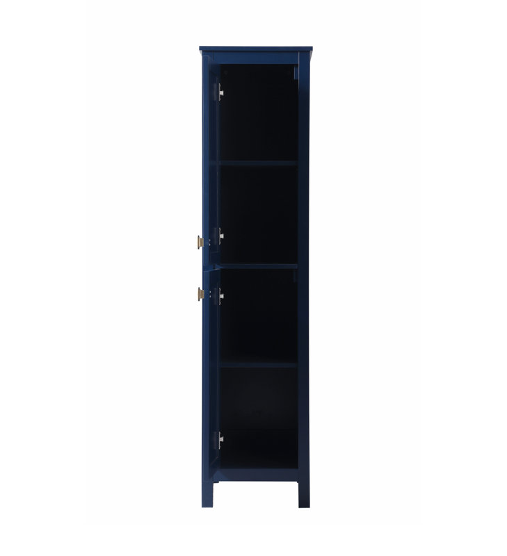 Rangement pour salle de bain Destinymarie, Bleu / doré, H 65 po x l 16 po x P 22 po