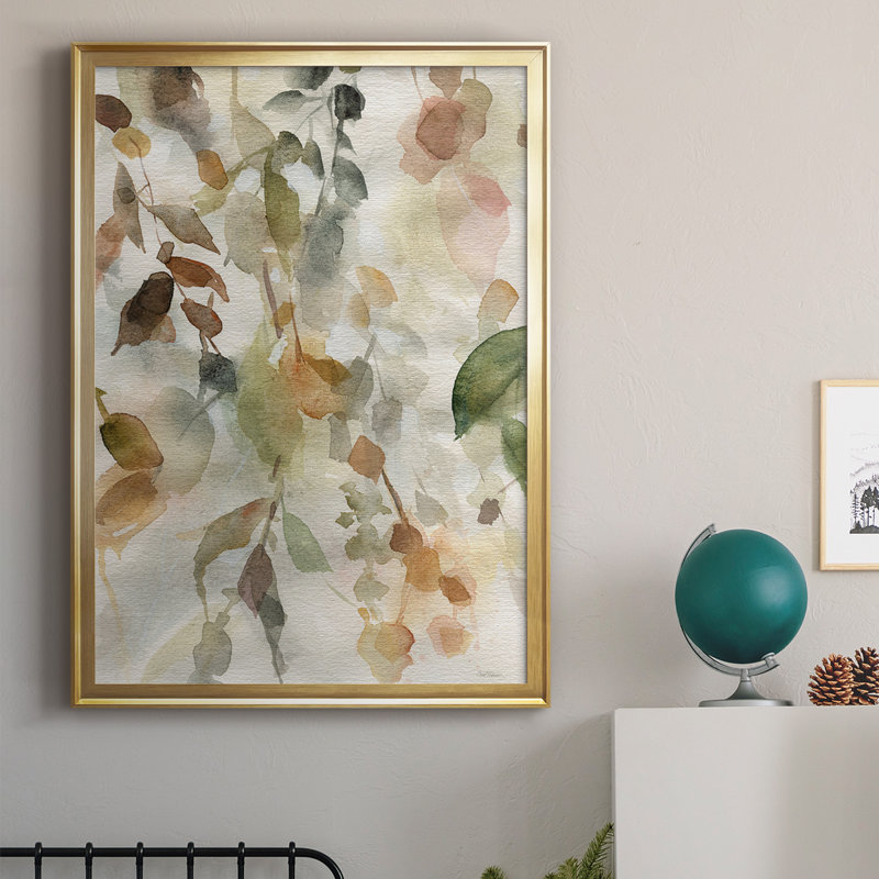 Cascading Nature II " Cascading Nature II " Painting Print, 36.5" H x 26.5" W, Gold