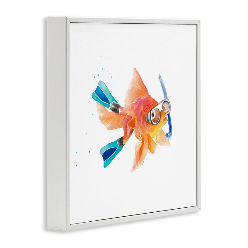 «Goldfish Pet Snorkel Gear», estampe numérique encadrée par Lanie Loreth, H 12 po x l 12 po
